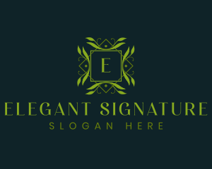 Elegant Ornamental Leaf  logo design