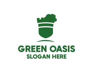 Green Castle Garden Shield  logo design
