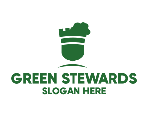 Green Castle Garden Shield  logo design