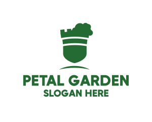 Green Castle Garden Shield  logo design