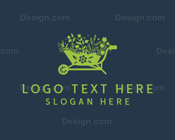 Floral Garden Wheelbarrow Logo