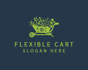 Floral Garden Wheelbarrow  logo design