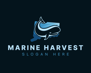 Marine Whale Connecticut logo design