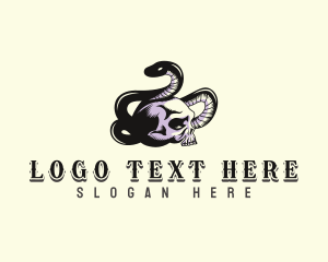 Snake Serpent Skull logo