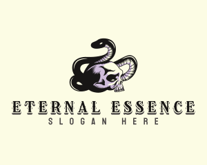 Snake Serpent Skull logo design