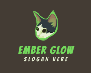 Glowing Cat Animal logo design