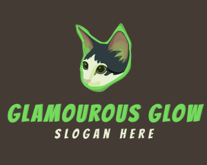 Glowing Cat Animal logo design