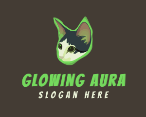 Glowing Cat Animal logo design