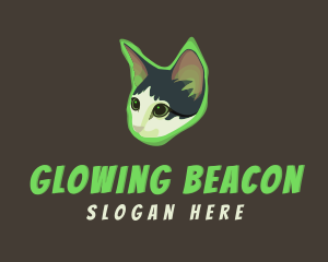 Glowing Cat Animal logo design