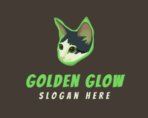 Glowing Cat Animal logo design