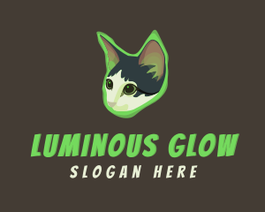 Glowing Cat Animal logo design