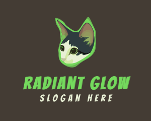 Glowing Cat Animal logo design