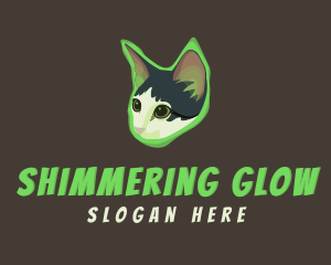 Glowing Cat Animal logo design