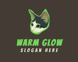 Glowing Cat Animal logo design