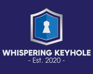 Metallic Keyhole Shield logo