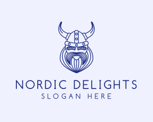 Bearded Viking Warrior logo design