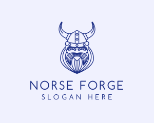 Bearded Viking Warrior logo design