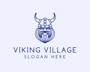 Bearded Viking Warrior logo design