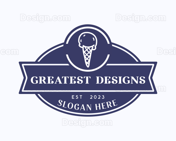 Sweet Ice Cream Cone Logo