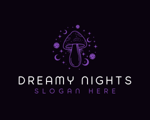 Moon Night Mushroom logo design