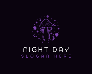 Moon Night Mushroom logo design