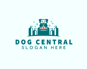 Shampoo Dog Grooming  logo design