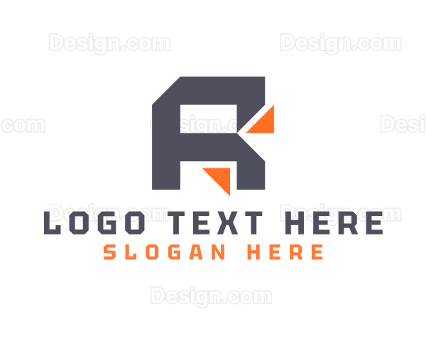 Industrial Geometric Letter R Logo