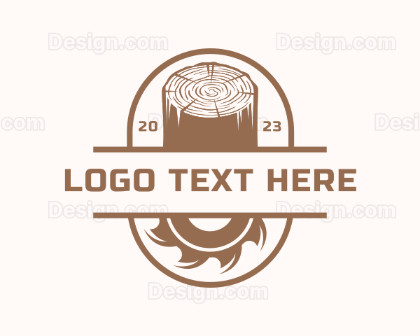 Lumberjack Logging Sawmill Logo