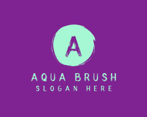 Brush Stroke Circle Cosmetics logo design