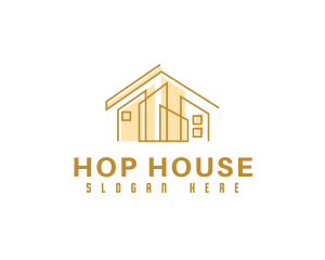 Abstract Gold House logo design