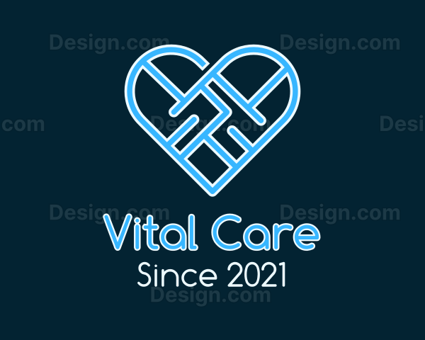 Blue Linear Heart Logo