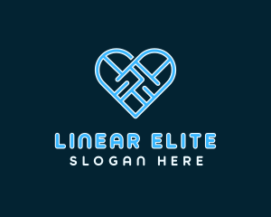 Blue Linear Heart logo