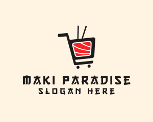 Maki Chopsticks Cart logo design