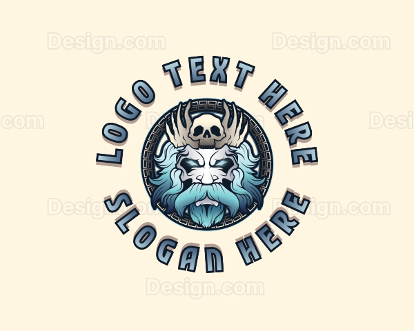 Hades Skull God Logo