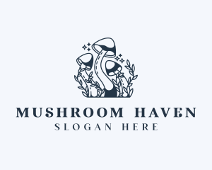 Psychedelic Herbal Mushroom logo design