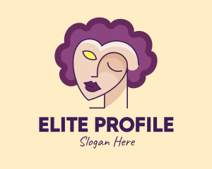 Woman Face Portrait logo design