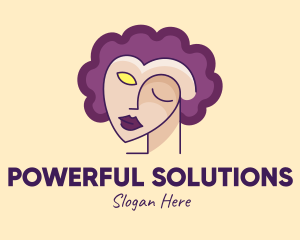 Woman Face Portrait logo design