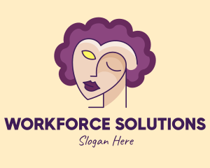 Woman Face Portrait logo design