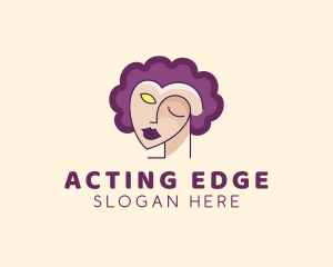 Woman Face Portrait logo design