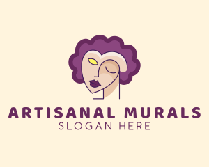 Woman Face Portrait logo design