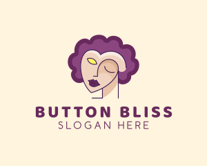 Woman Face Portrait logo design