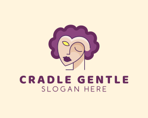 Woman Face Portrait logo design