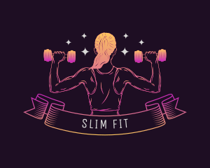 Woman Bodybuilding Gym logo design