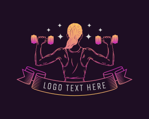 Gym - Woman Bodybuilding Gym logo design