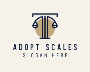 Column Scales Letter T logo design