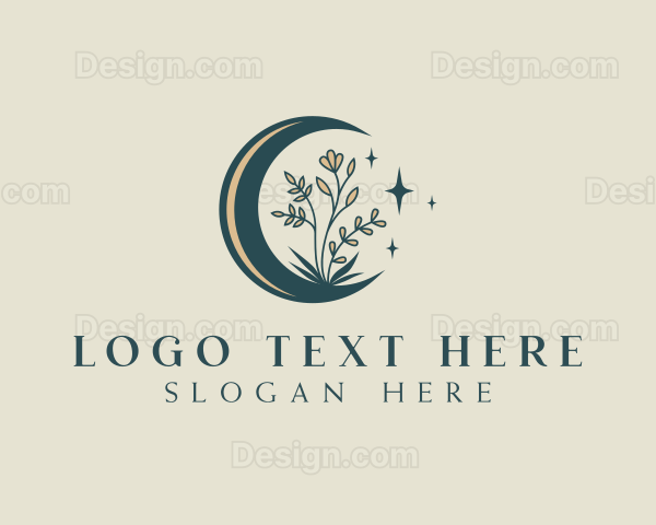 Organic Floral Moon Logo