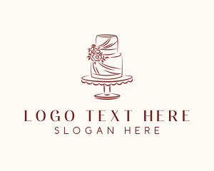 Floral Cake Baking Logo