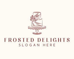 Floral Cake Baking logo design