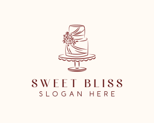 Floral Cake Baking logo design