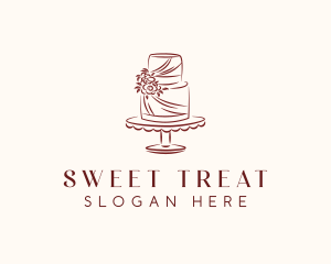 Floral Cake Baking logo design